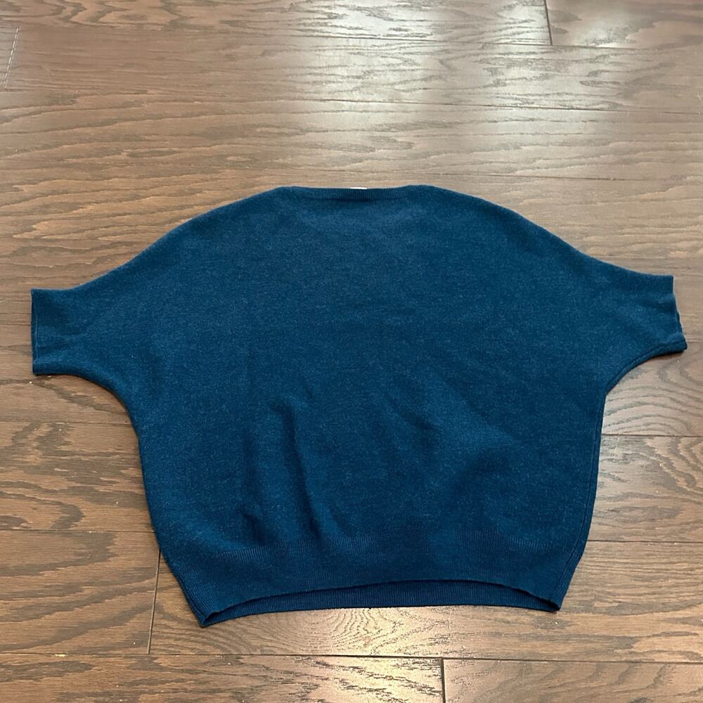 R Label Essential Dolman Blue 100% Wool Pullover Sweater Size S/M